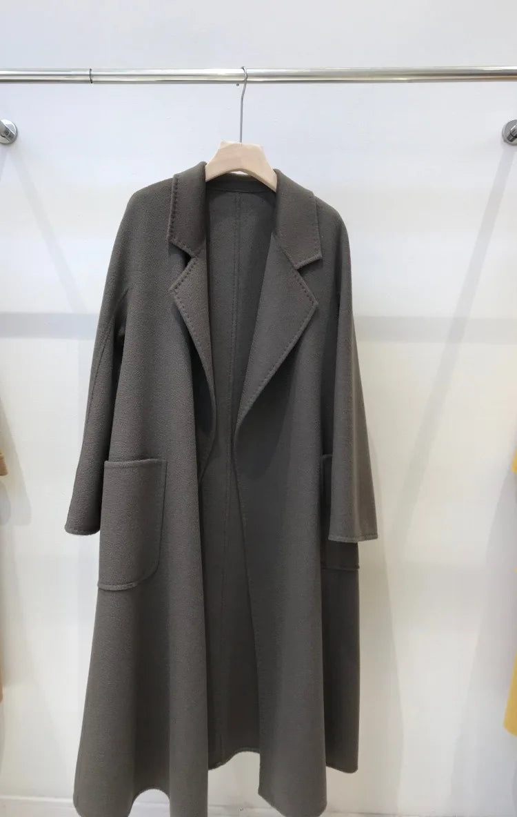 Women's Handmade Double-Sided Woollen Long Coat