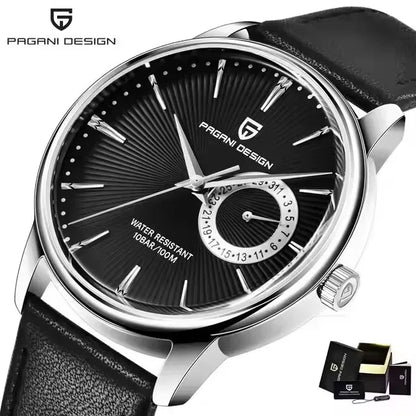 Men’s Quartz Watch – Waterproof Leather Strap Sports Wristwatch