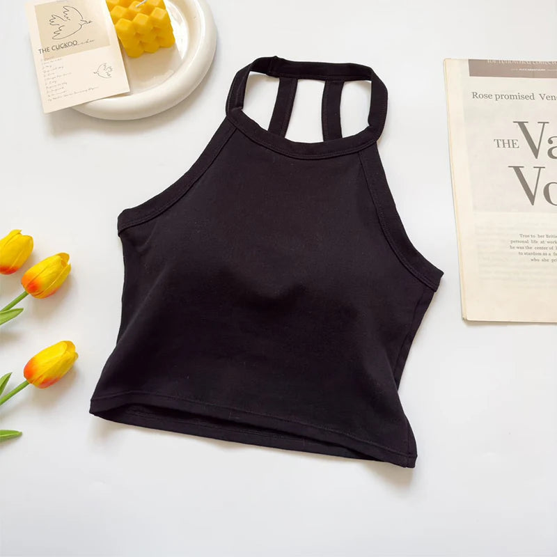 Débardeur en maille à épaules dénudées pour femme