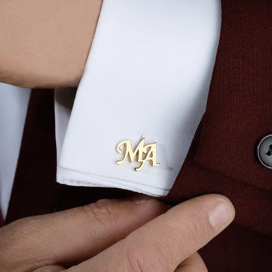 Stainless Steel Cufflinks with Personalized Logo Letters