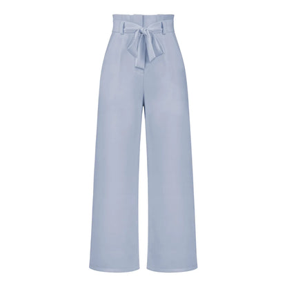 Women's Wide Leg Y2k Trousers - Elastic Waist Long Pants