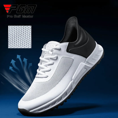 Men’s Breathable Golf Shoes – Anti-Slip Cushioned Spiked Waterproof Golf Sneakers