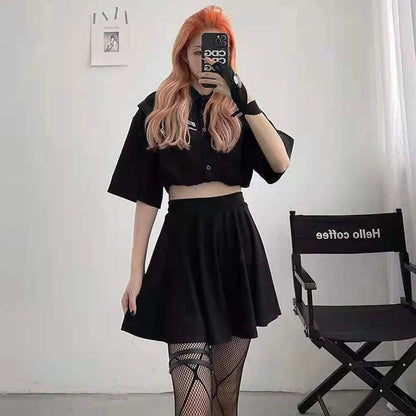 Women High Waist Loose Streetwear Mini Skirt