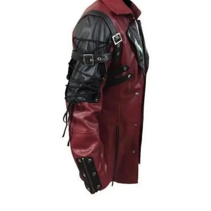 Schwarze Bikerjacke aus PU-Leder für Herren