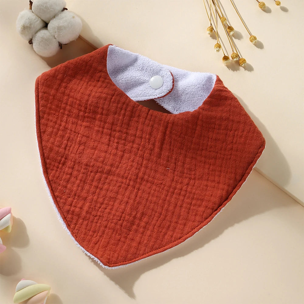 3Pcs Waterproof Feeding Drool Muslin cotton Baby Bibs