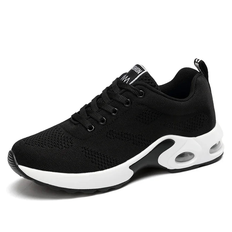 Unisex Lace-Up Round Toe Running Sneakers