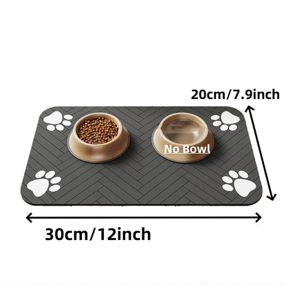 Tapis d'alimentation pour animaux de compagnie à séchage rapide et absorbant avec support en caoutchouc imperméable