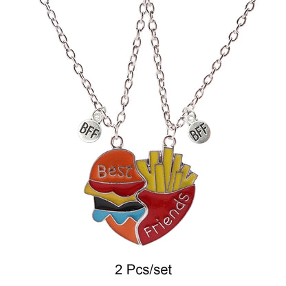 2 herzförmige Magnet-Panda-Halsketten