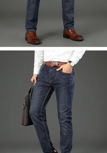 Men's Smart Straight Regular Blue Stretch Denim Jeans