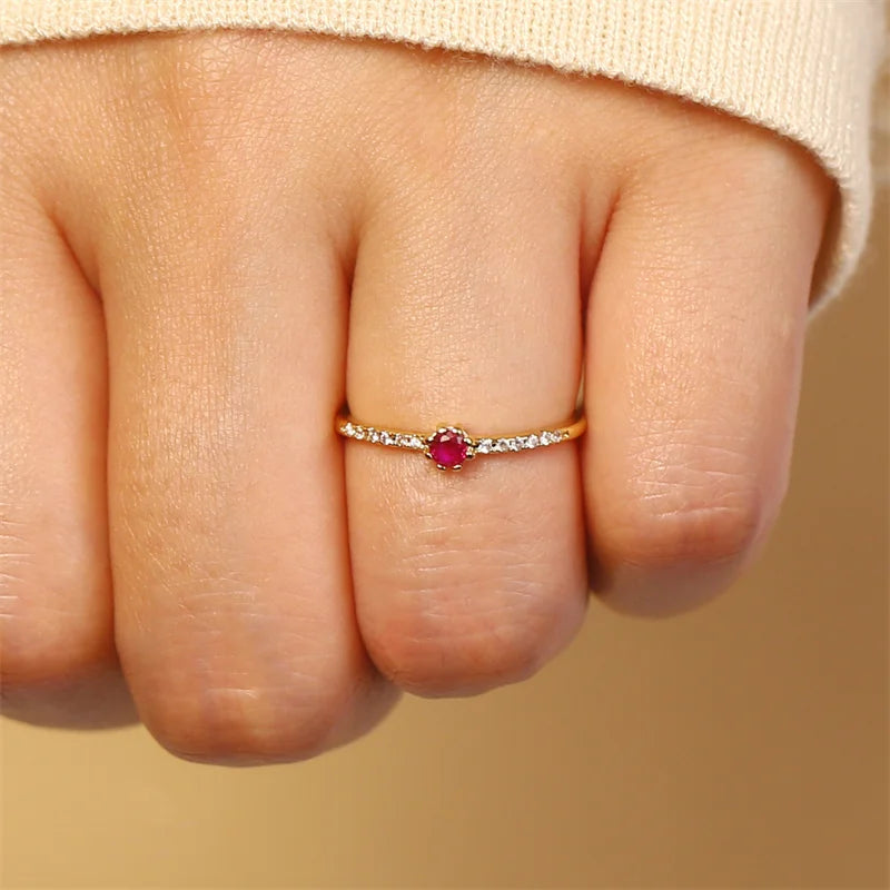 Adjustable Zircon Heart Rings for Women