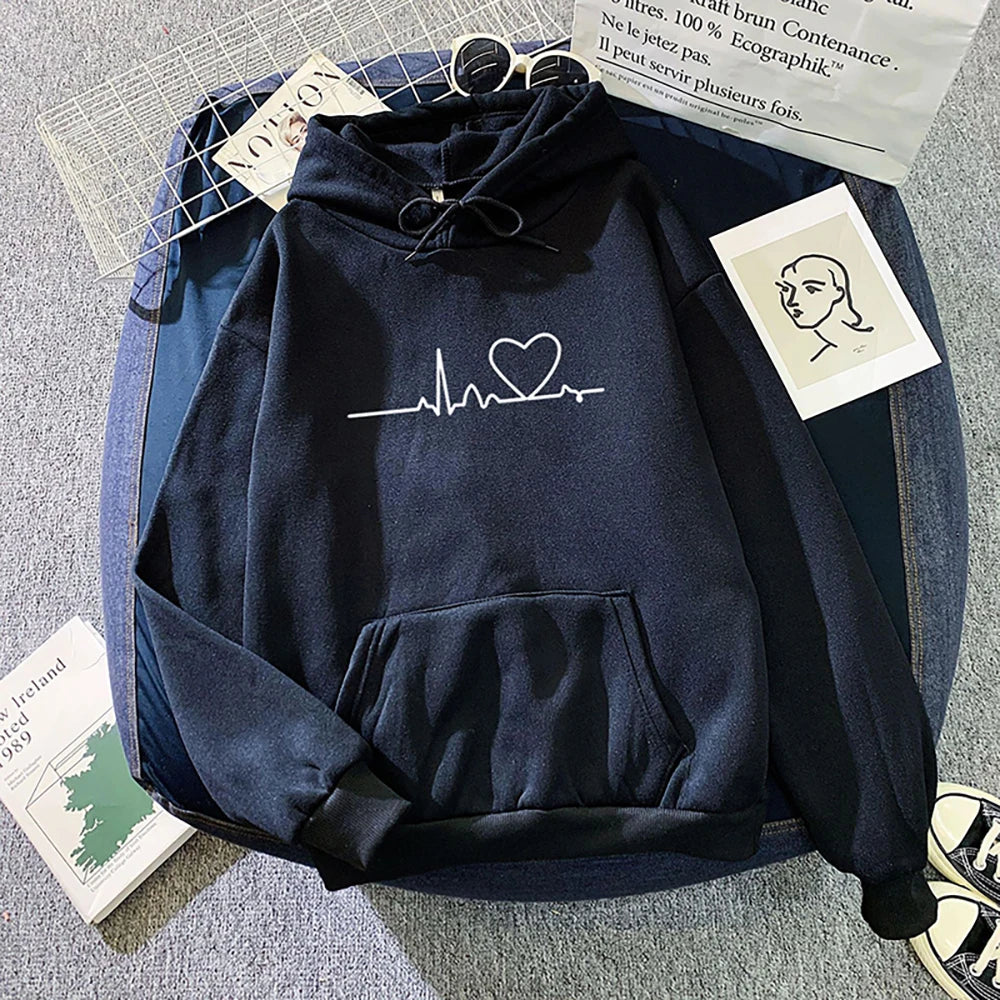 Lässiger bedruckter lockerer Hoodie - Frühlings-Streetwear-Pullover