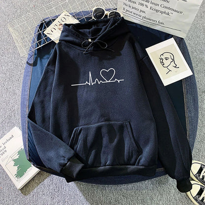 Lässiger bedruckter lockerer Hoodie - Frühlings-Streetwear-Pullover
