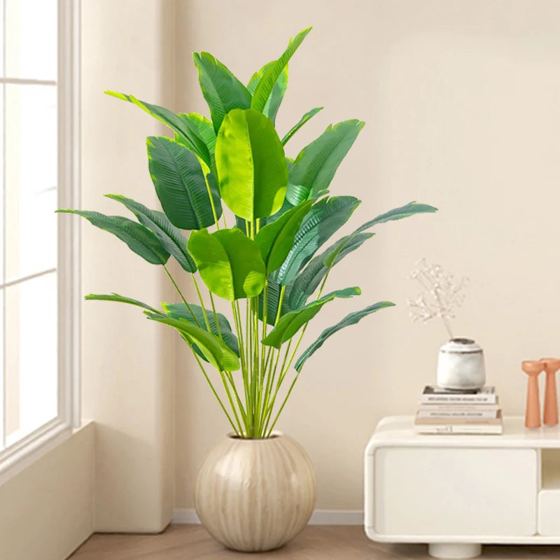 Artificial Large Tropical Palm Tree Fake Banana Plants - Leaves Real Touch Plastic Plants