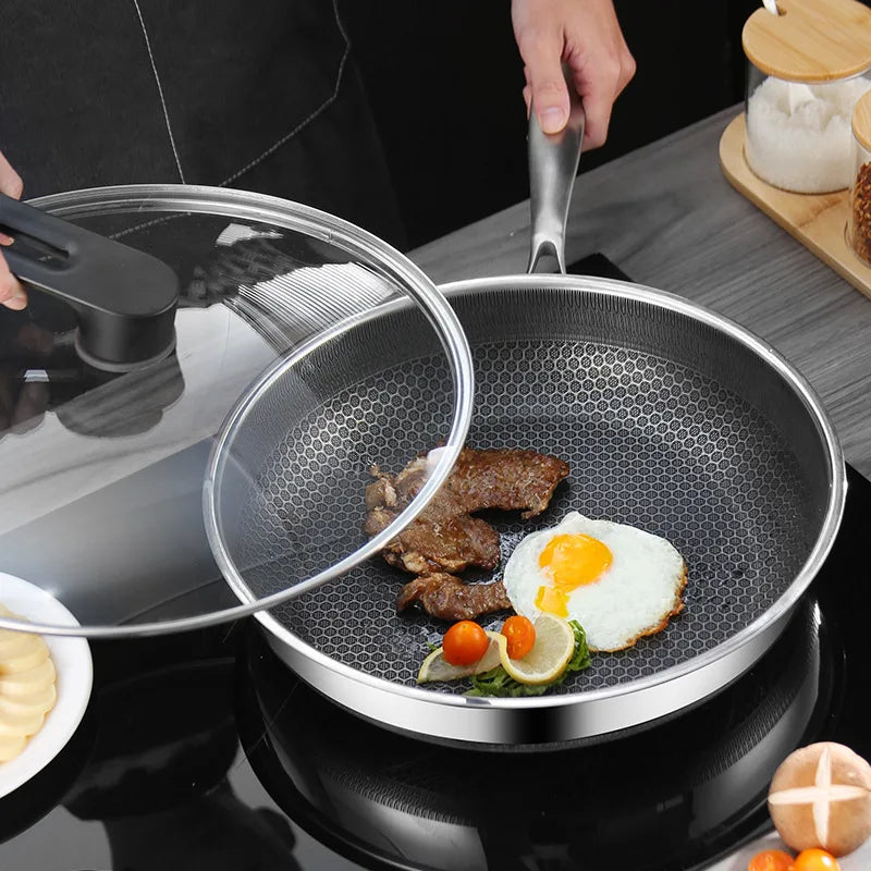 304 Stainless Steel Nonstick Frying Pan for Electromagnetic Cooking