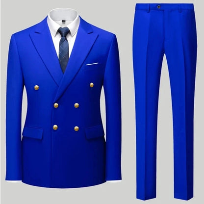 Men's Classical Korean Style 2 Pcs Suit Set