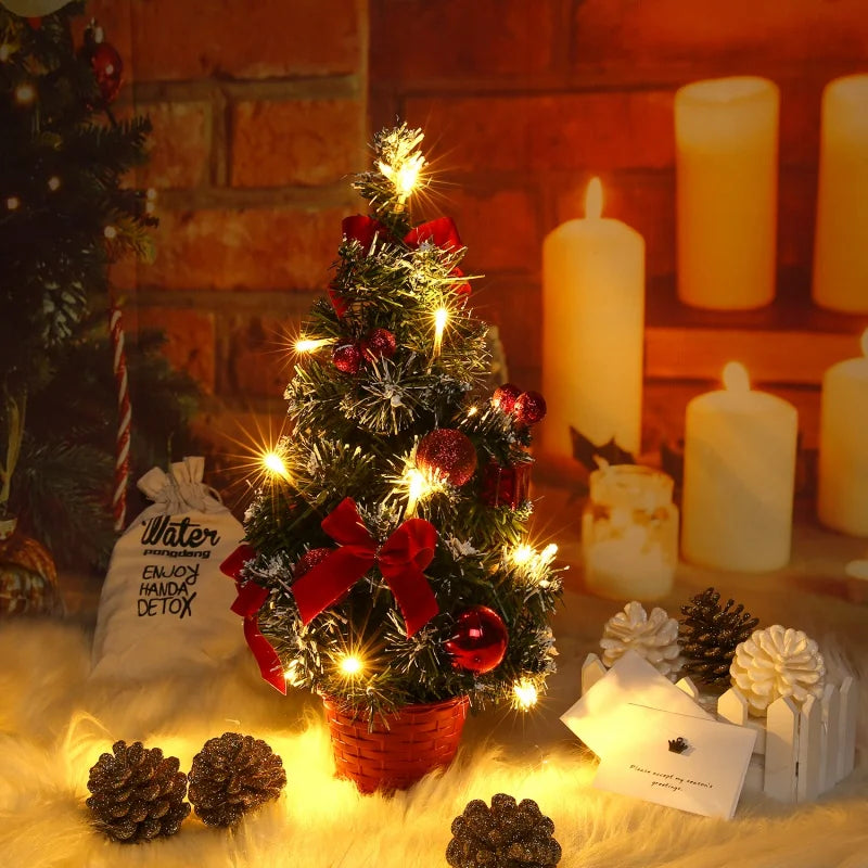 Veilleuse de Noël à LED en forme d'aiguilles de pin de 40 cm