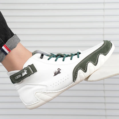 Herren-Winterstiefel mit hohem Schaft und Schnürung aus Leder