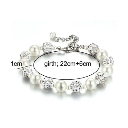 Elastic White Pearl Beads Bracelet for Women
