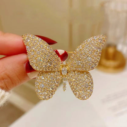 Golden Tulip Flower Pearl Brooch for Women – CZ Rhinestone Crystal Metal Pin