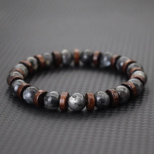 Women's Gemstone Stretch Beaded Lava Stone Bracelet