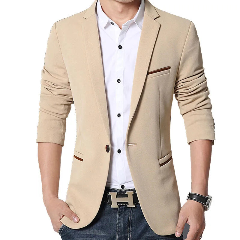 Classic Slim Fit Men's Blazer - Korean Style