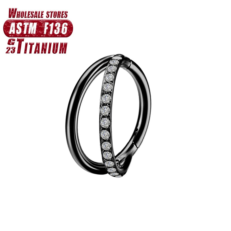 Nasenring aus implantatgeeignetem Titan – Nahtloser Klickverschluss mit Scharnier