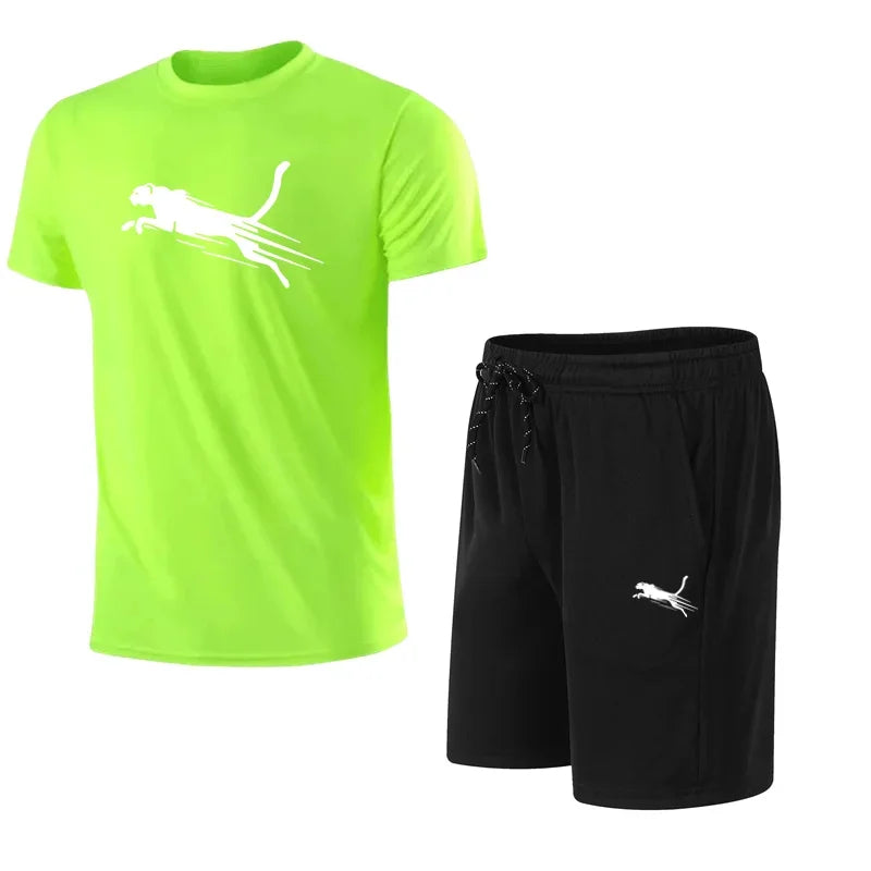 Men's Summer Breathable Mesh Running Tracksuit