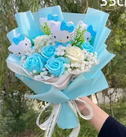 Hello Kitty Blumenstrauß-Puppe – Entzückendes Sanrio-Geschenk