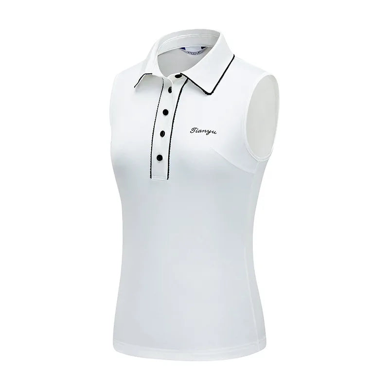 Polo de golf sans manches à séchage rapide pour femme 