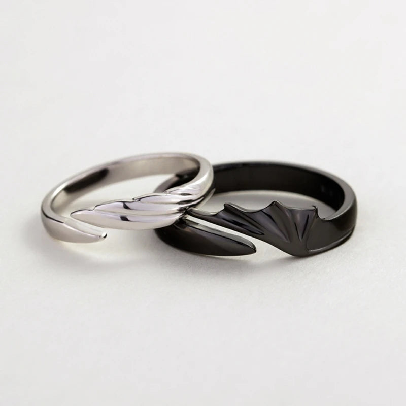 Angel Devil Open Matching Couple Ring