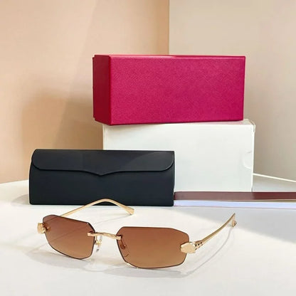 Randlose rechteckige Sonnenbrille für Damen