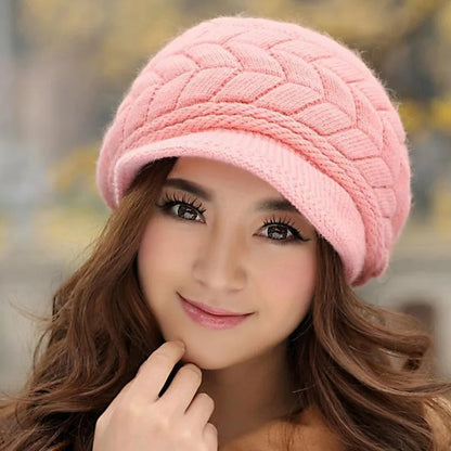 Winter Women Hat Wide Brim Keep Warm