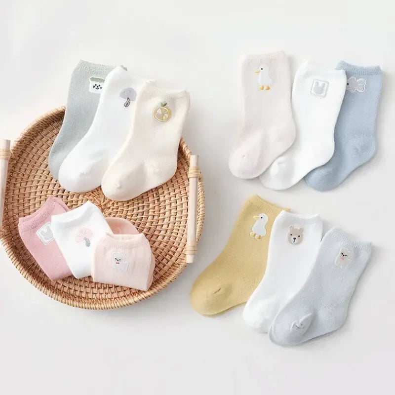 3 Paare/satz Baby Socken Nette Neugeborene Baby Kinder Cartoon Baumwolle Socken