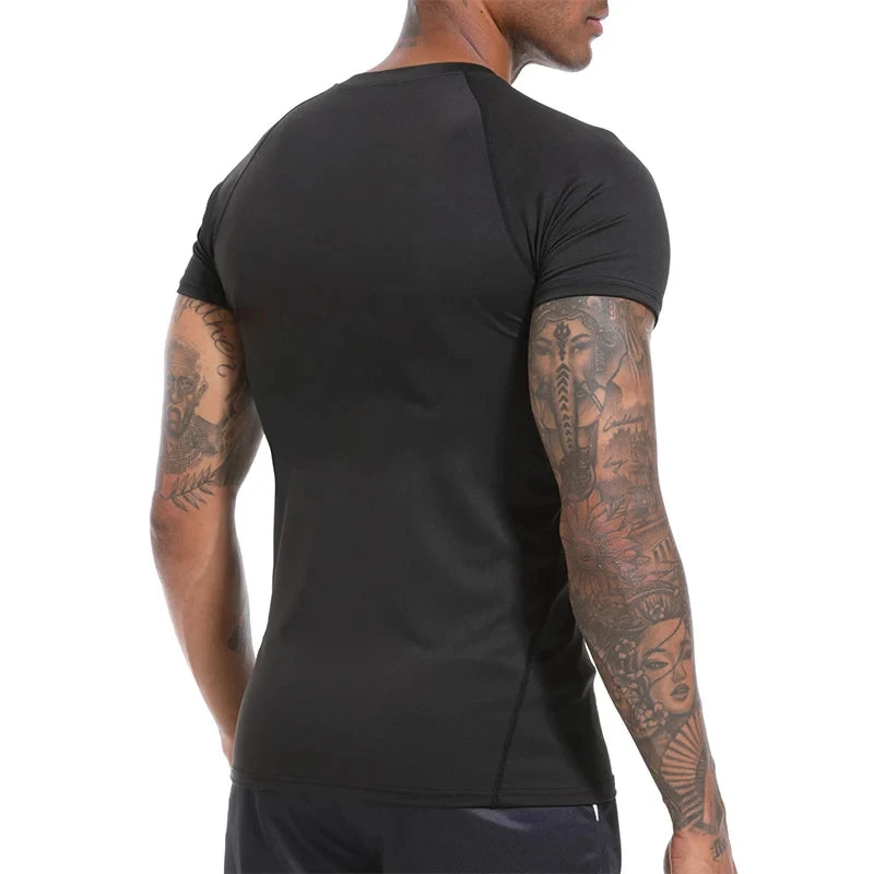 Kurzarm-Kompressionsshirt für Herren – Sportliches Rashguard-T-Shirt für Fitnessstudio und Training
