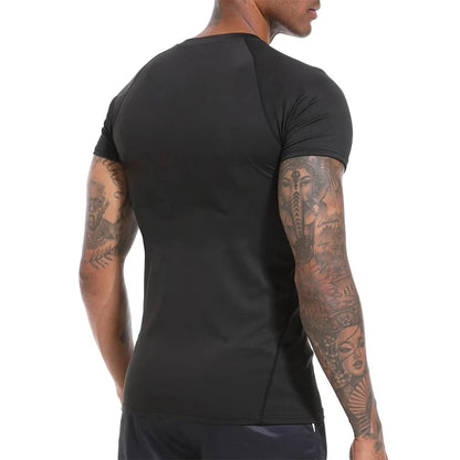Kurzarm-Kompressionsshirt für Herren – Sportliches Rashguard-T-Shirt für Fitnessstudio und Training