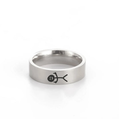 Hip Hop Middle Finger Stickman Couple Rings