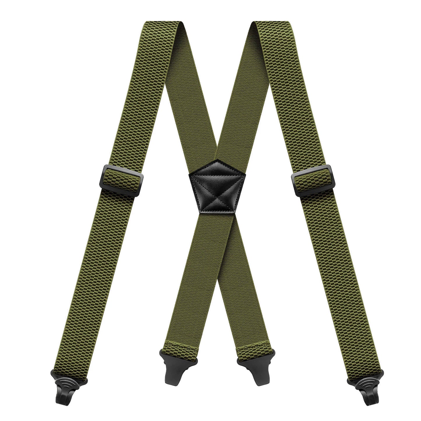 Heavy Duty Men’s Suspenders 3.8cm Wide X-Back Work Braces with 4 Strong Plastic Gripper Clasps – Adjustable Elastic Trouser Suspenders