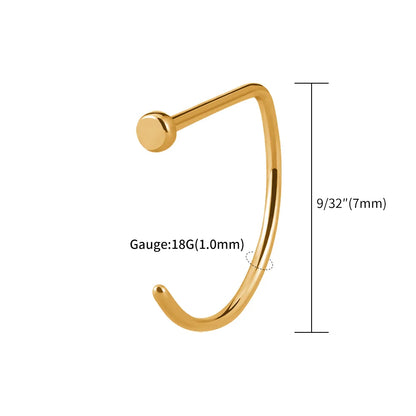 5PCS 20G Titanium Open D Shape Nose Ring Hoop