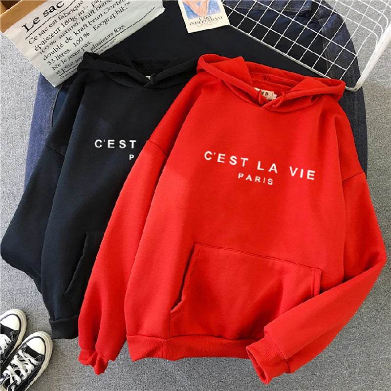 Lässiger bedruckter lockerer Hoodie - Frühlings-Streetwear-Pullover