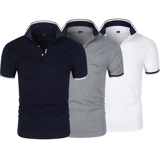 Men’s Short Sleeve Polo Shirt – Breathable Streetwear Collar Top