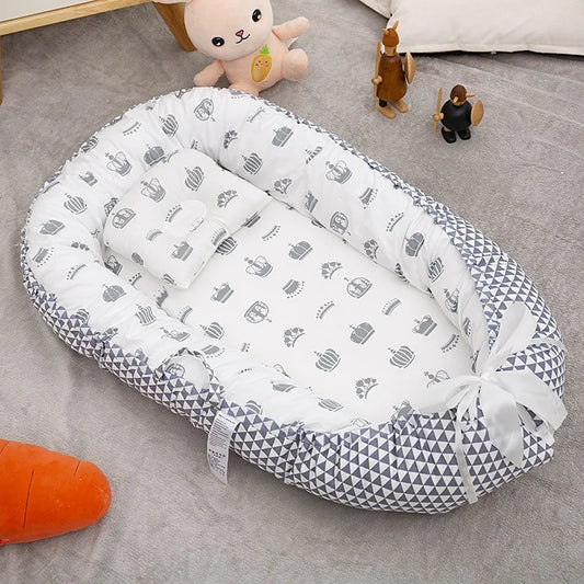 Portable Baby Bed Crib Baby Nest With Pillow Cushion