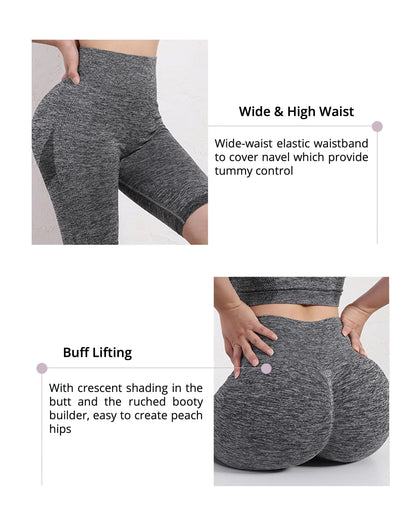 Women's High Waist Tummy Control Workout Elastic Yoga Shorts