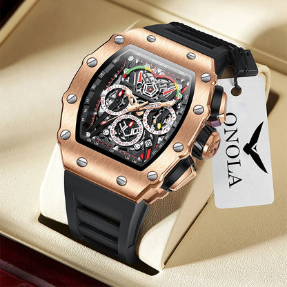 Multifunktionale wasserdichte Sport-Chronographenuhr für Herren