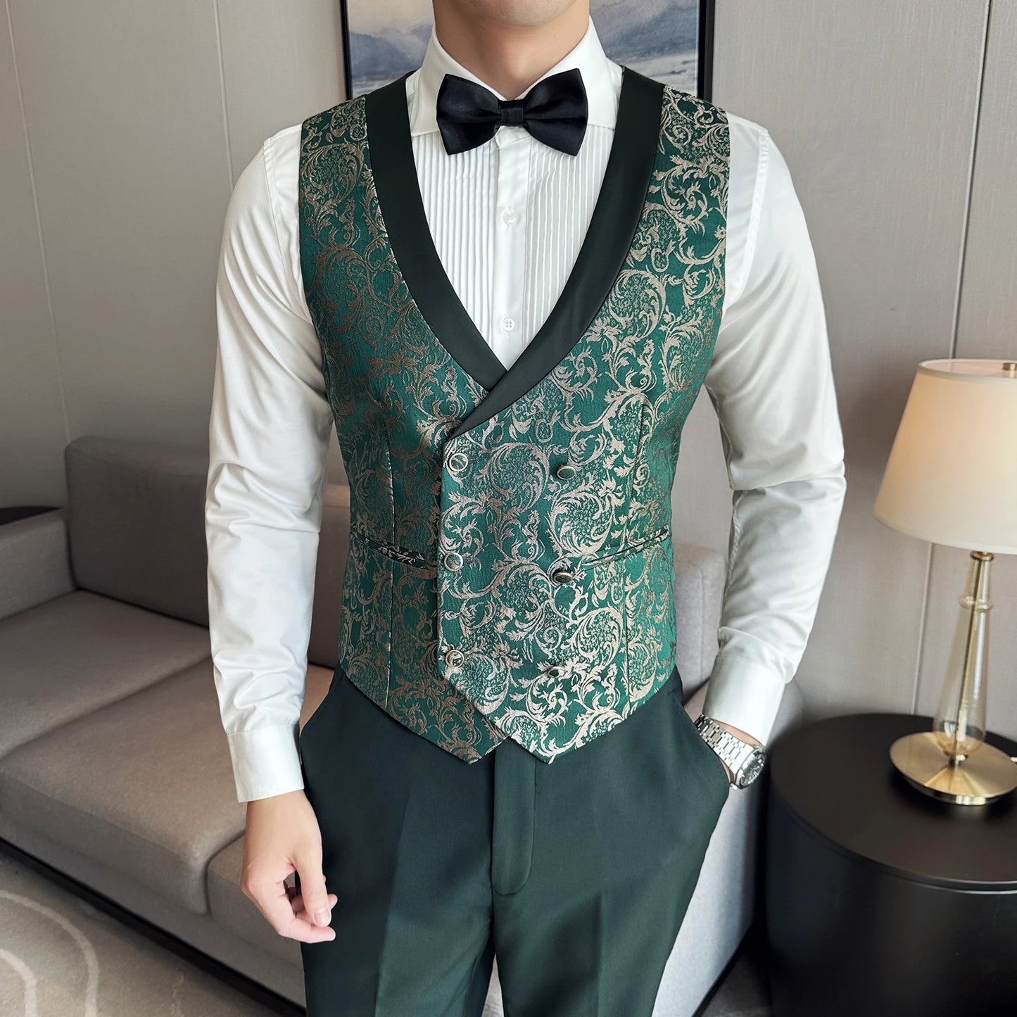 Costume de mariage 2 pièces pour hommes, smoking de smoking champagne sur mesure