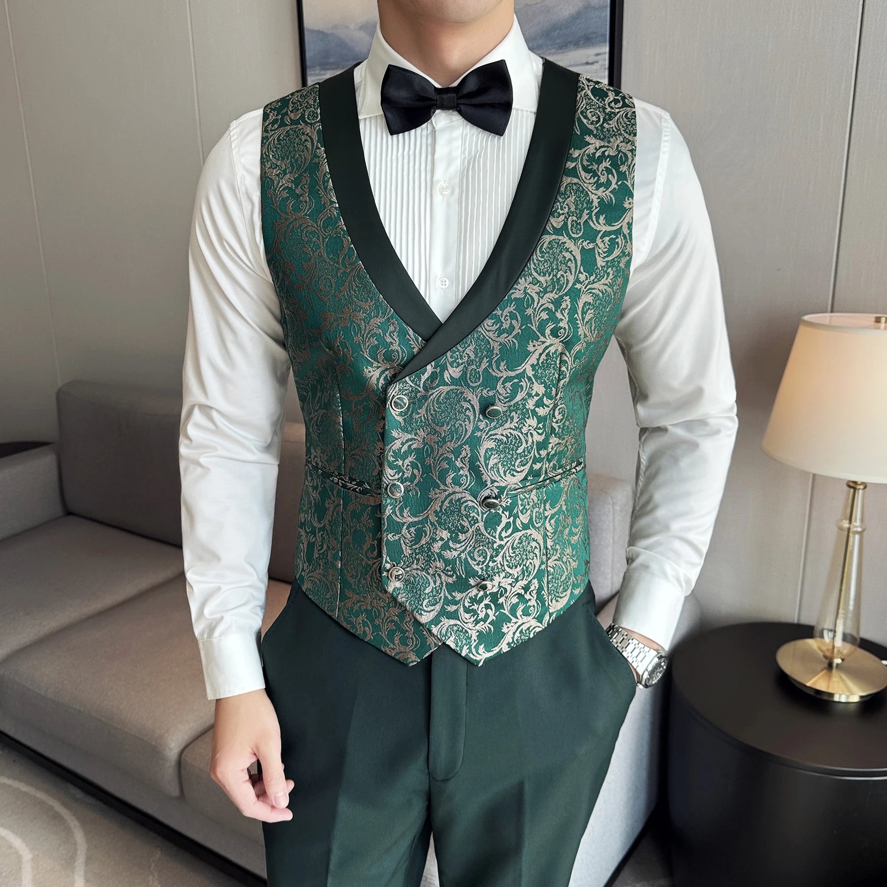 Costume de mariage 2 pièces pour hommes, smoking de smoking champagne sur mesure
