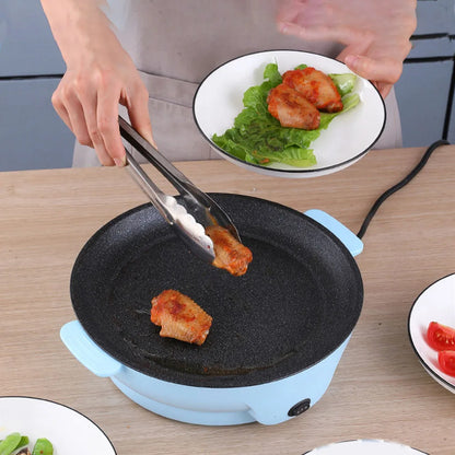 220V Multifunction Electric Frying Pan, Non-Stick Grill, Fry, Bake, Roast, and BBQ Cooker