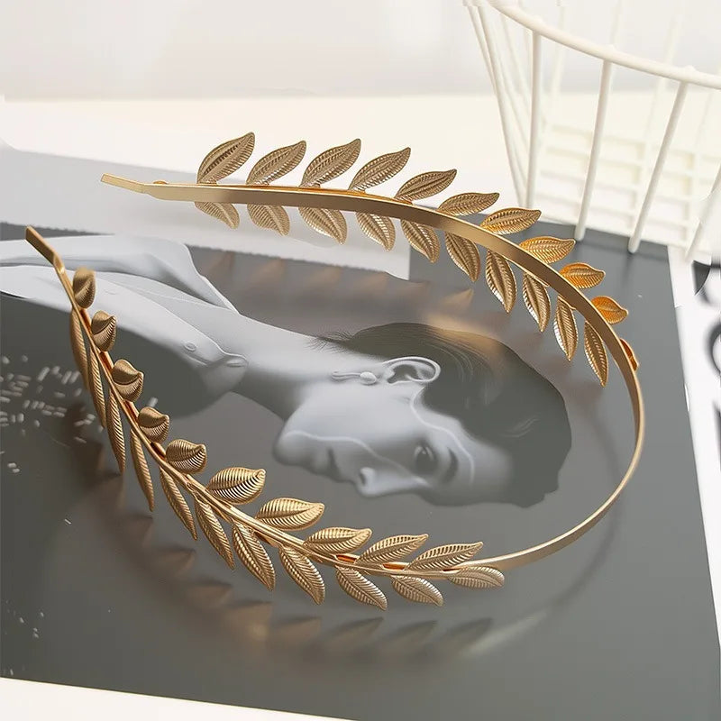 Boho-Brauthaarband mit Blätterzweigen für Damen