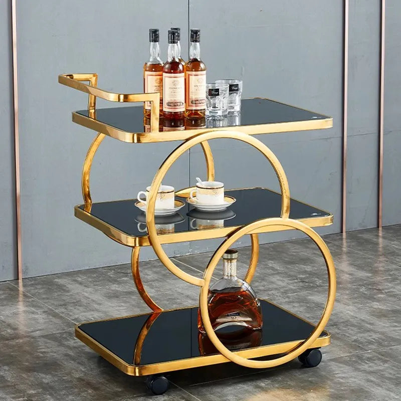 Chariot de cuisine à barre roulante en métal
