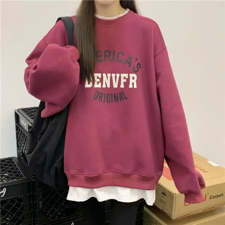 Women's sweatshirts letter print zip-up Long Sleeves Hooded Shirt