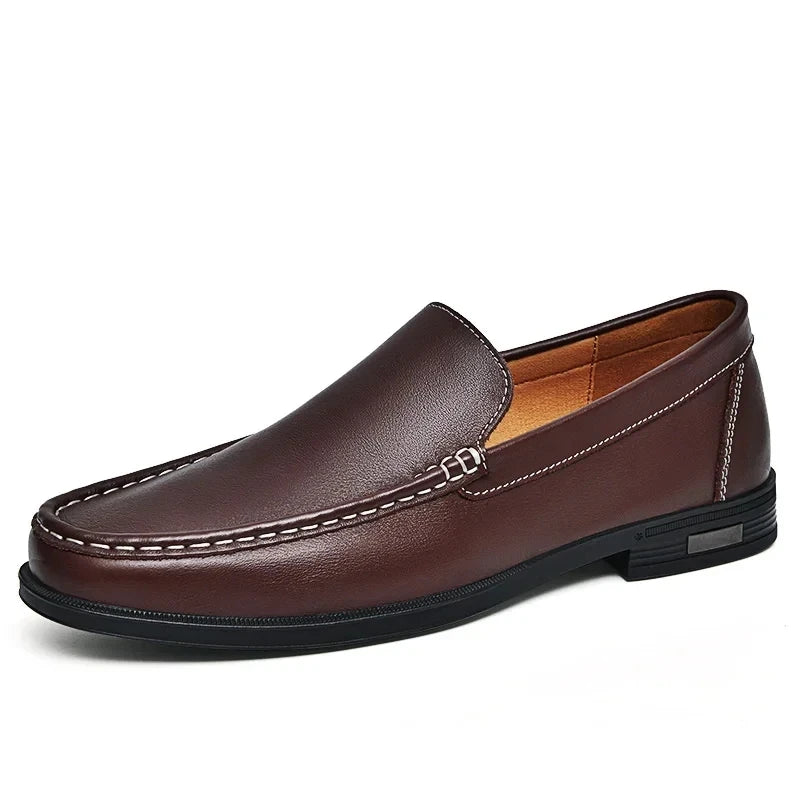 Mocassins habillés à enfiler en cuir véritable pour hommes